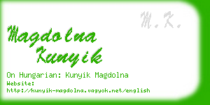 magdolna kunyik business card